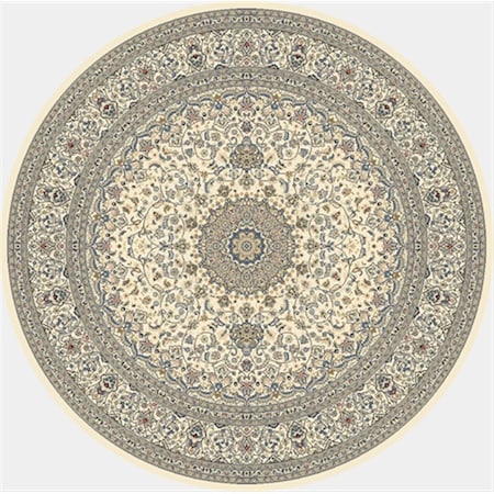 Dynamic Rugs Ancient Garden 7.10 Round 57119-6464 Rug - Ivory/Ivory ANR8571196464